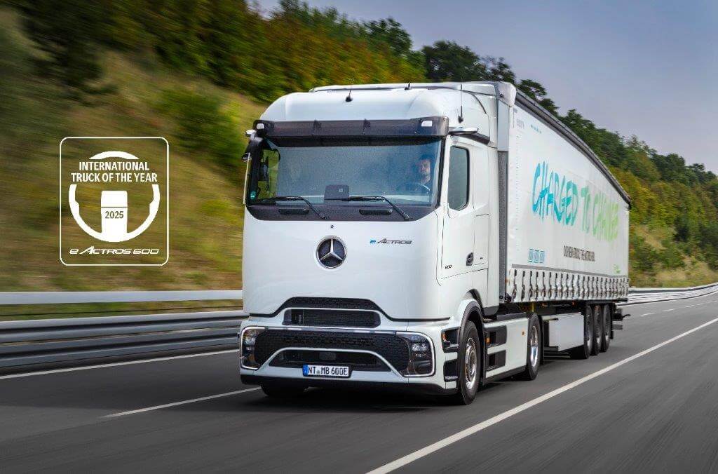 “Mercedes-Benz eActros 600” išrinktas geriausiu 2025 metų sunkvežimiu